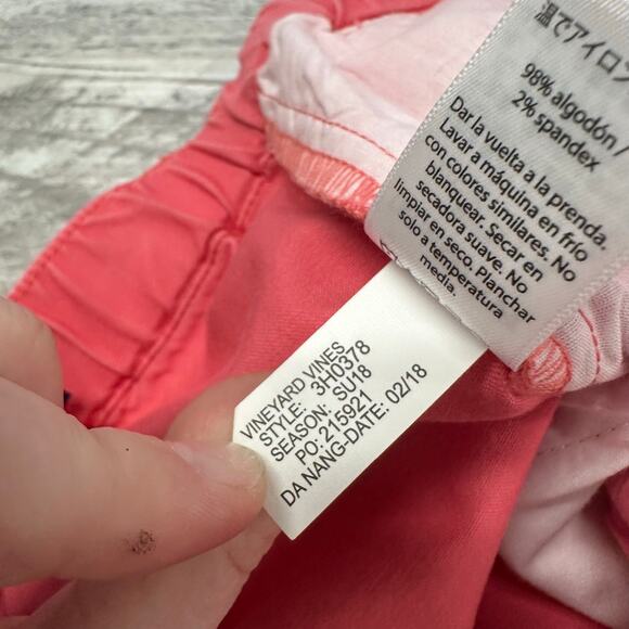 Vineyard Vines Coral Pink Boys L Jetty Stretch Whale Logo Beach Coastal‎ Shorts - Picture 12 of 12